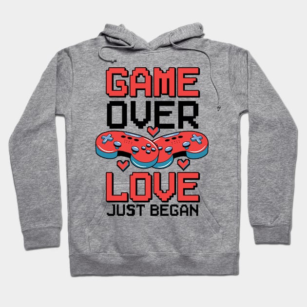 Valentine's Day Gamer Playing Video Game Couples Hoodie by Tom´s TeeStore